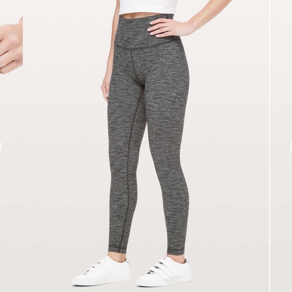 Lululemon Heathered Black Wunder Under High-Rise Tights